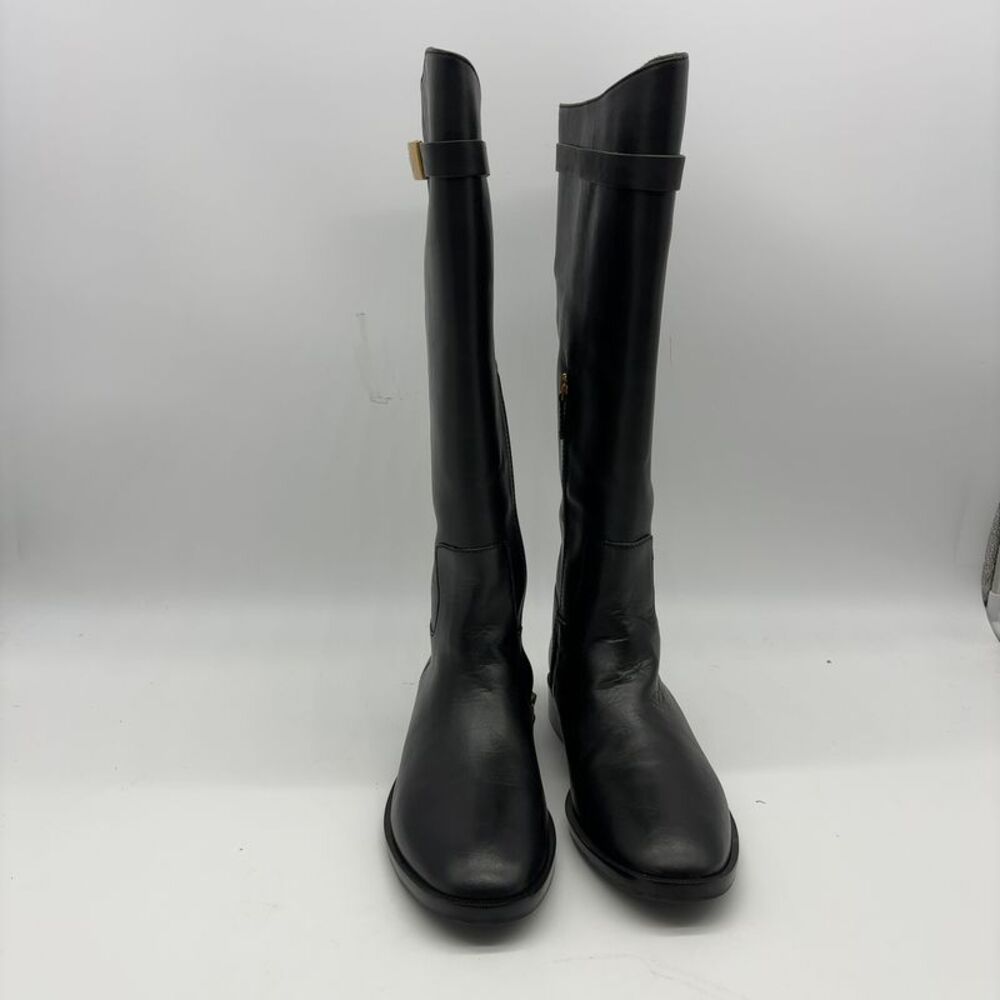 Tory Burch Women's Hardware Riding Boots Black Leather Size 10